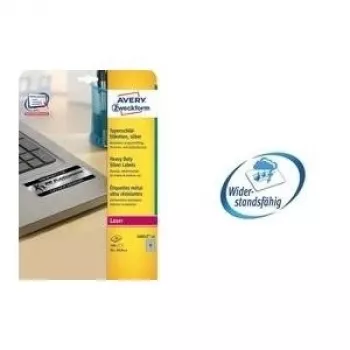 Etiquetas de impressora autoadesivas AVERY L6013-20 Silver Heavy Duty Labels