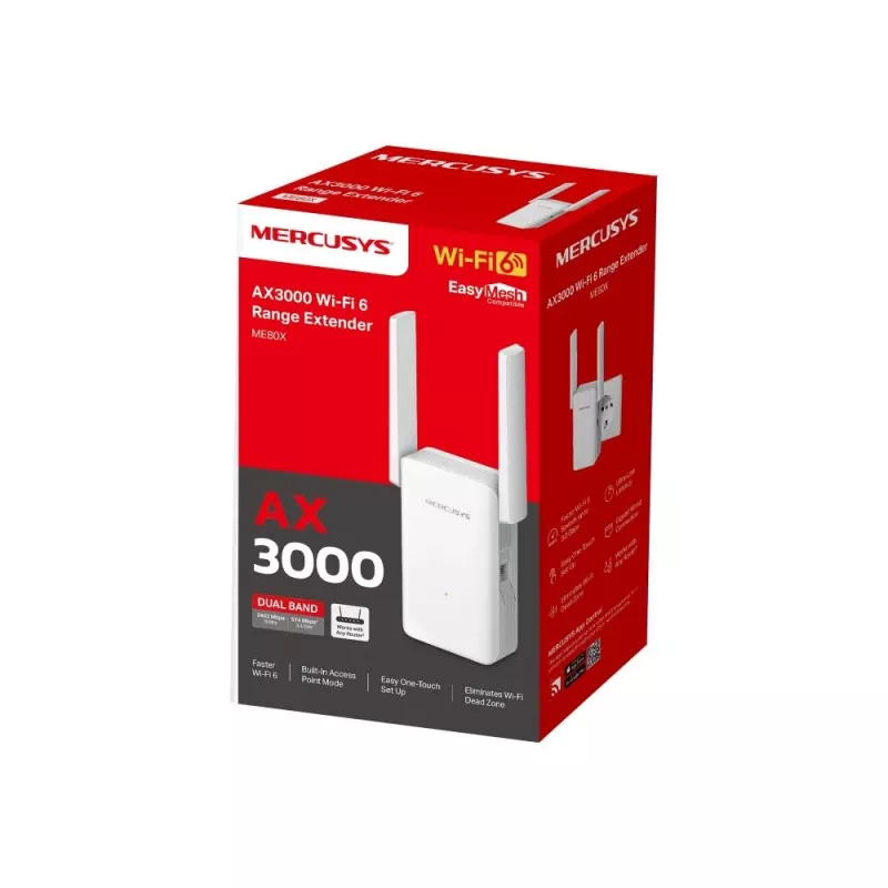 Extensor de rede Mercusys ME80X, branco 100, 1000 Mbit/s
