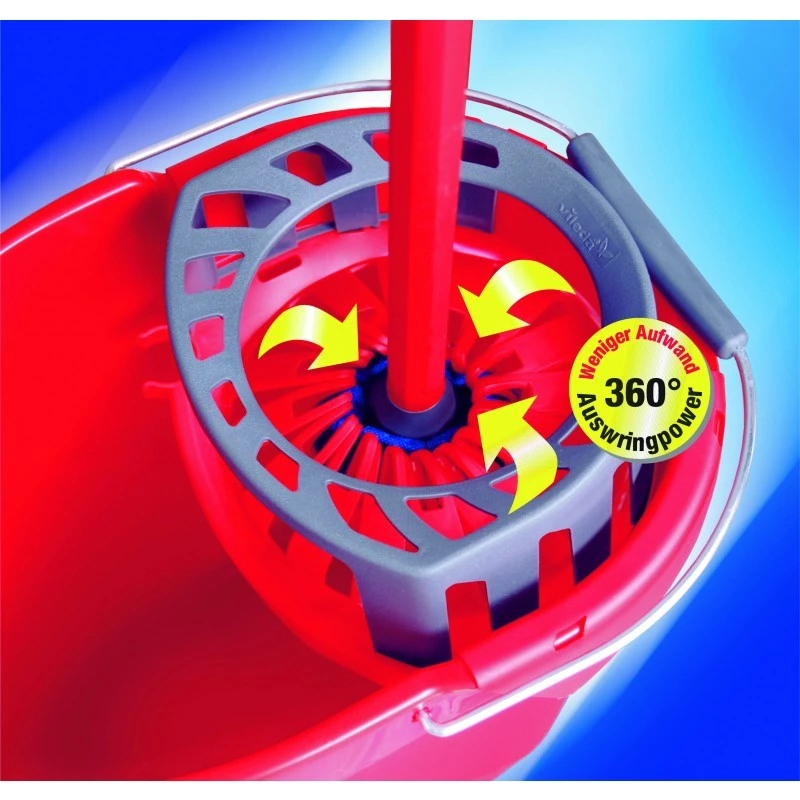 Vileda SuperMocio Torsion Power balde com espremedor, vermelho