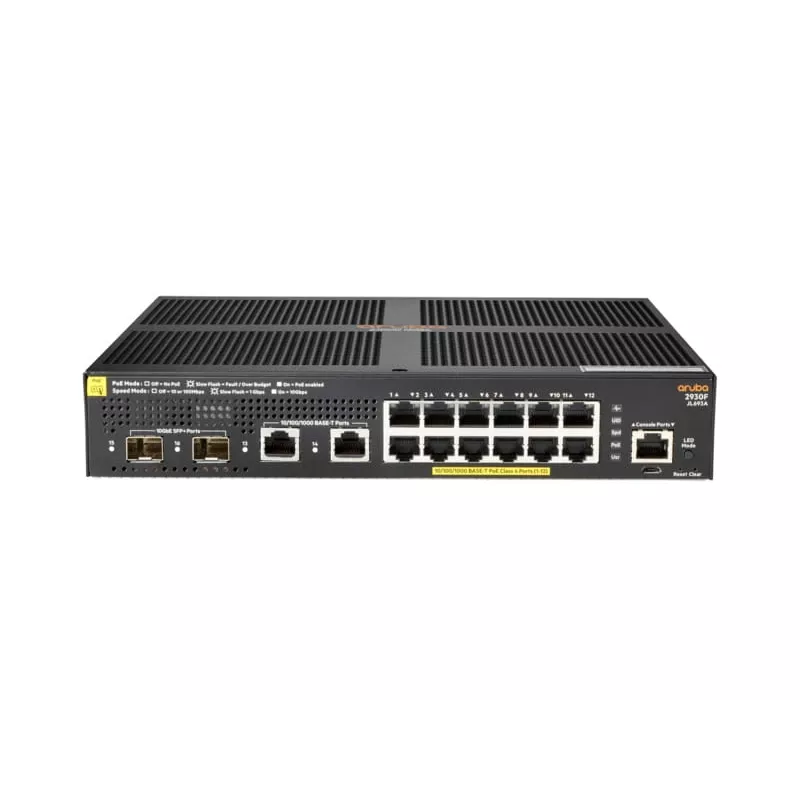 Switch gerido Aruba 2930F 12G PoE+ 2G/2SFP+