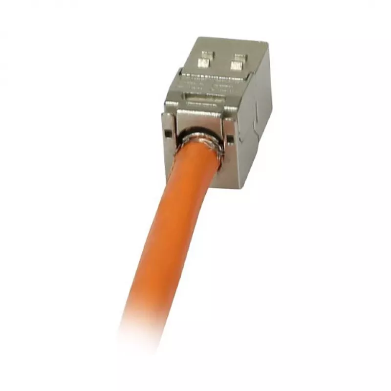Módulo Keystone Synergy 21 conector fêmea TP RJ45 CAT6A 500MHz curto com fixação de cabo - cabo - digital/dados