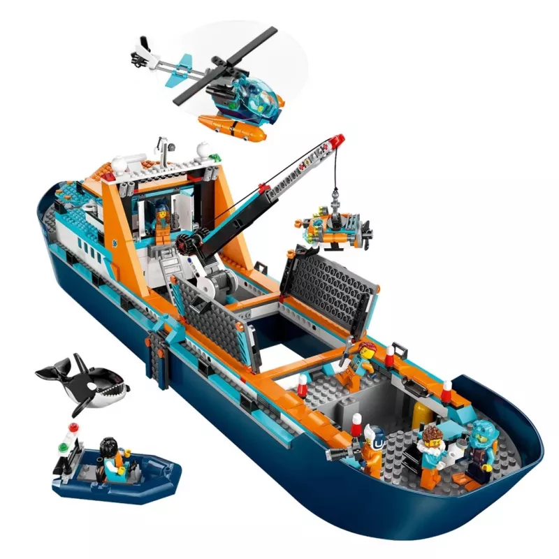 Brinquedo de construção LEGO City navio de expedição ao Ártico 60368 — 815 peças, 7+ anos, inclui 4 minifiguras