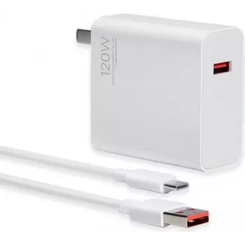 Xiaomi - HyperCharge Original - Cabo Type-C - 120W - branco - carregador rápido adaptador de viagem ficha EU (MDY-13-EE)