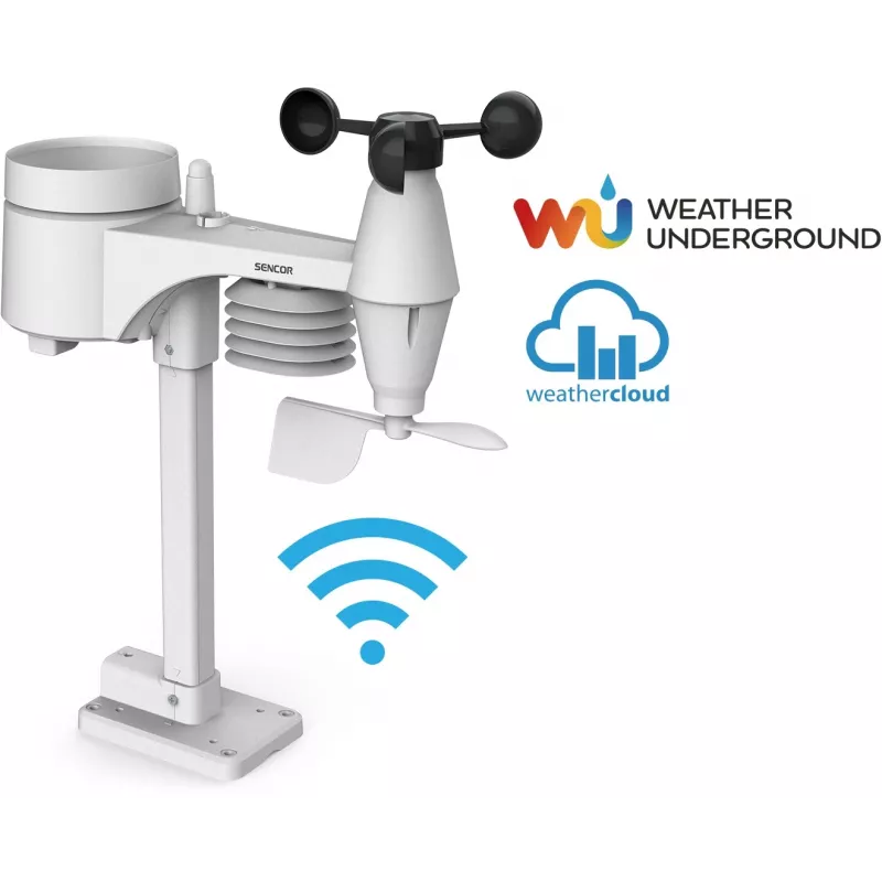 Sencor SWS 9898 Estação meteorológica Wi-Fi profissional com sensor 5-in-1, preta