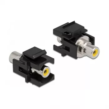 Módulo Keystone DeLOCK 86740 plano preto RCA