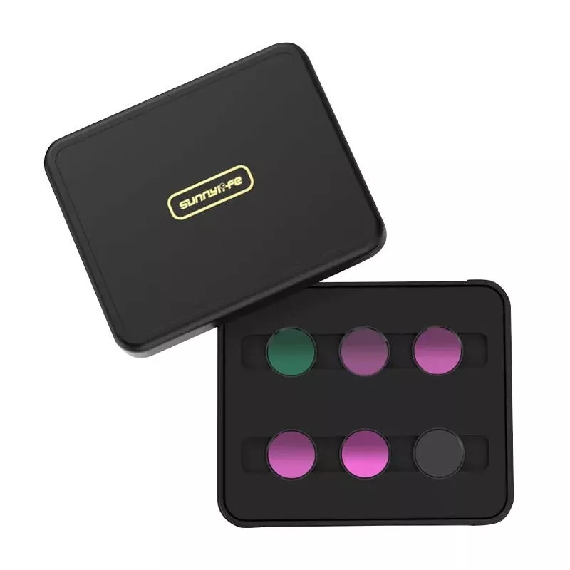 Conjunto com 6 filtros Sunnylife para Insta360 GO 3/2 – MCUV, CPL, ND4, ND8, ND16, ND32