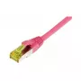 Cabo de rede RJ45, CAT6A 500 MHz, 0,15 m, magenta, S-STP (S/FTP), TPE/LSZH (Ultraflex), AWG26, com cabo bruto Cat.7, Synergy 21 (S217698)