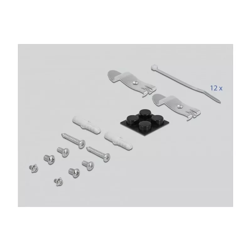 Patch panel DeLOCK Keystone 12 portas preto