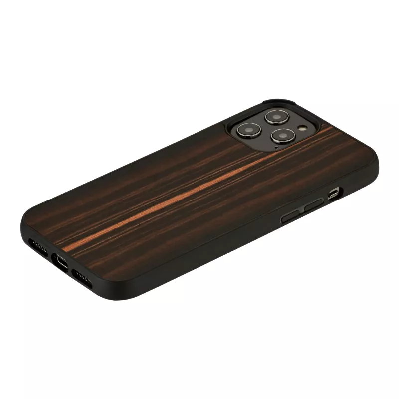 Capa para telemóvel Man and Wood para iPhone 12 / 12 Pro — ébano preto