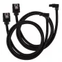 Corsair CC-8900282 cabo SATA Premium com revestimento, angular, 60 cm, preto, pack de 2