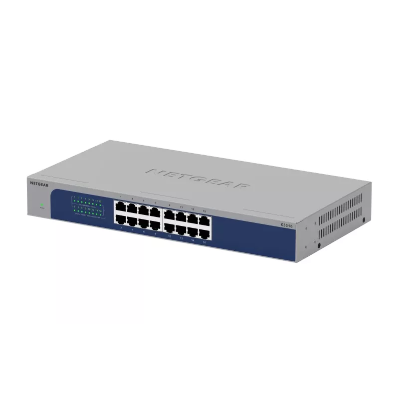 Switch de rede NETGEAR GS516-300EUS não gerido Gigabit Ethernet (10/100/1000) cinzento