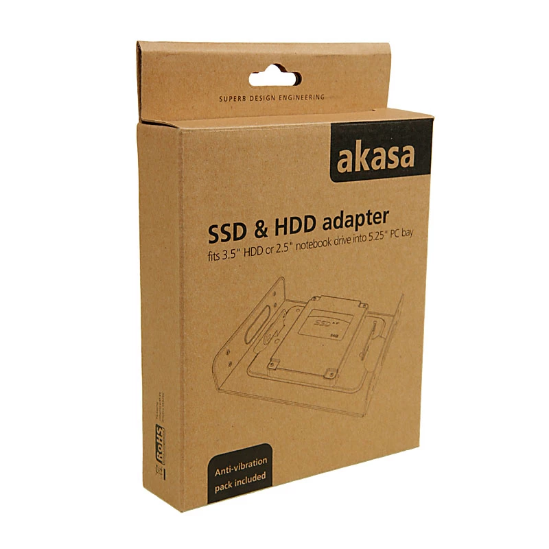 Akasa AK-HDA-01 - adaptador de baia de unidade - 5,25 para 3,5 / 2,5 (8,9 cm para 8,9 / 6,4 cm)