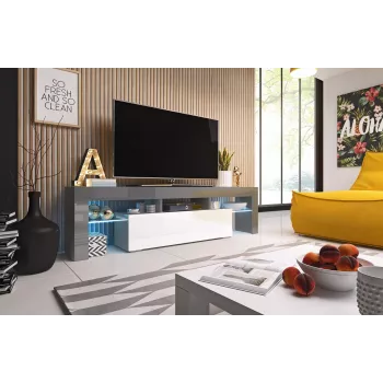 Suporte de TV para cama TORO 158 cinzento/branco brilhante
