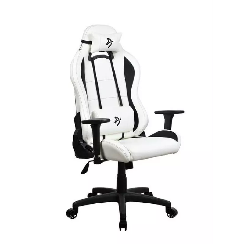 Cadeira gaming Arozzi Torretta SoftPU — branca, revestimento Soft-PU, braços ajustáveis, encosto reclinável