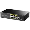 Switch de rede Cudy FS1010PG — 10/100 Mbps, 8 portas PoE, 2 Uplink, orçamento PoE 120W, caixa metálica