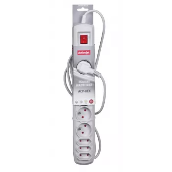 Régua de tomadas Activejet APN-8G/3M-GR com cabo