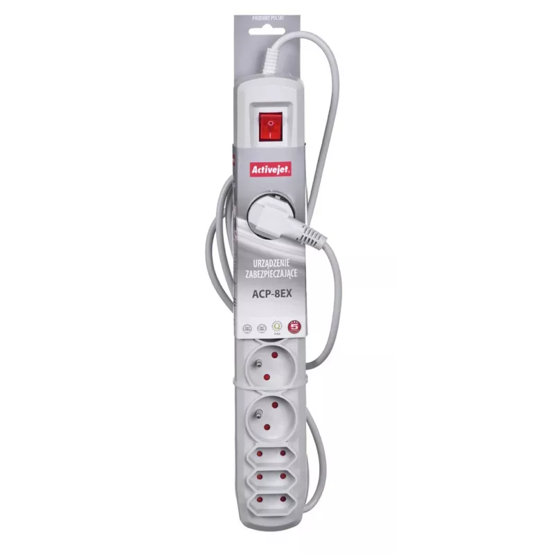 Régua de tomadas Activejet APN-8G/3M-GR com cabo