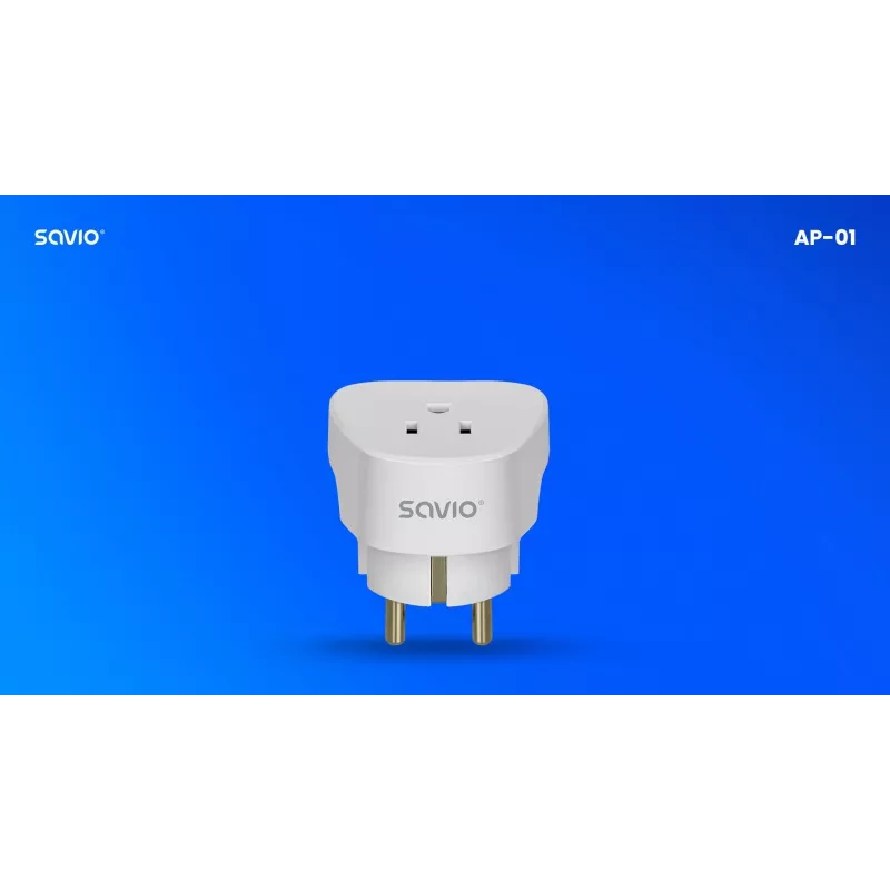 Adaptador de viagem SAVIO AP-01, tomada US – ficha EU