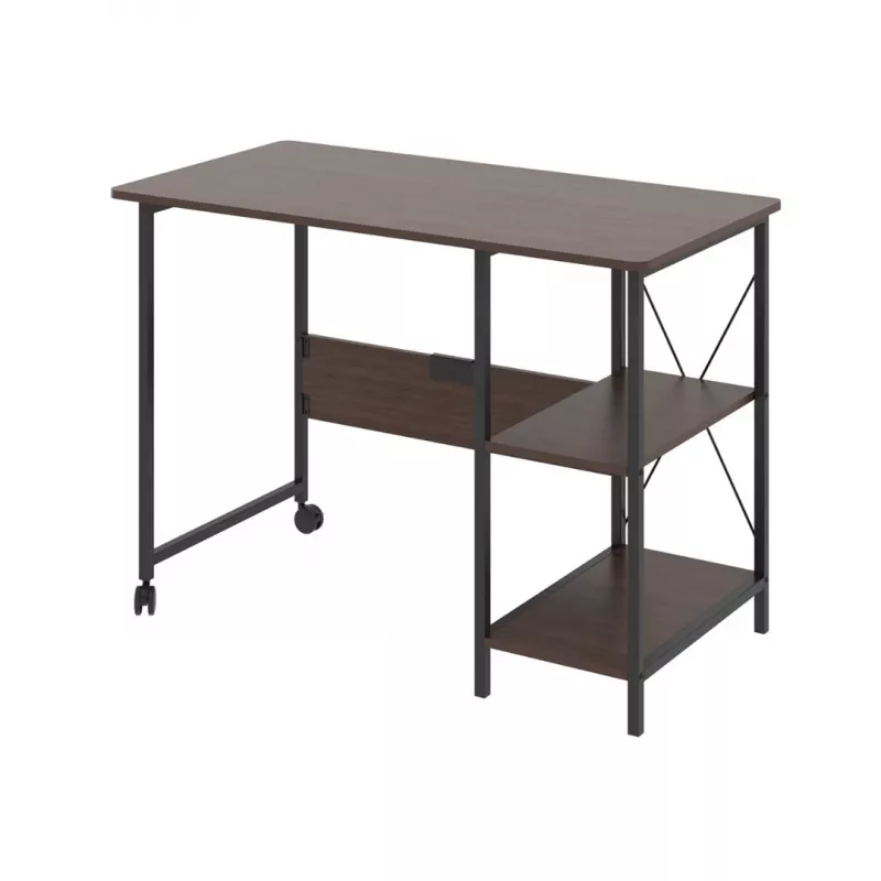 Mesa dobrável Loft Maclean, dimensões: 107x45x75 cm, máx. 150 kg, com tampo, cor nogueira escura, MC-411 B