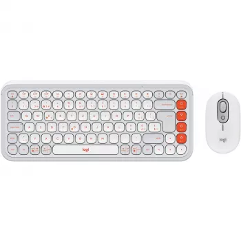Logitech POP Icon Combo Bluetooth QWERTZ Suíço Laranja Branco Rato