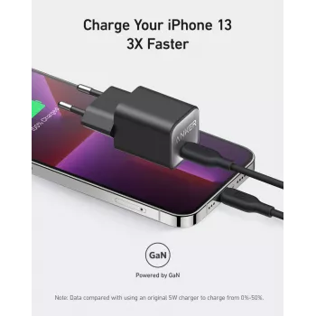 Carregador AC interior Anker 511 Nano 3 — 30W, 1× USB-C, 100–240V, preto