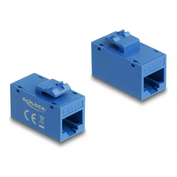 Delock 90642 módulo Keystone RJ45 fêmea para RJ45 fêmea, Cat.6A UTP, azul