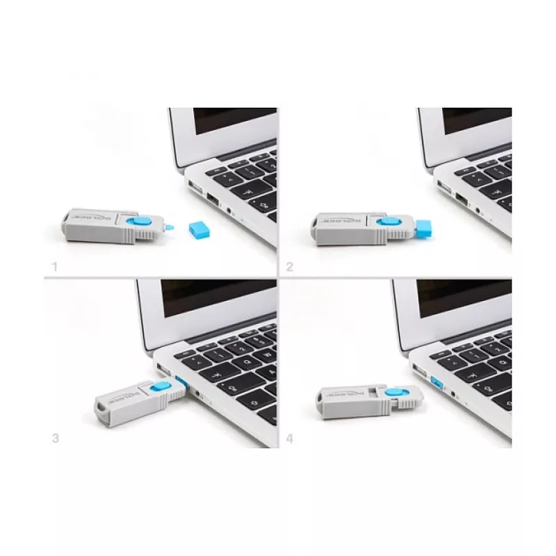 Bloqueador de porta USB Type-A DeLOCK 20947 10 portas azul