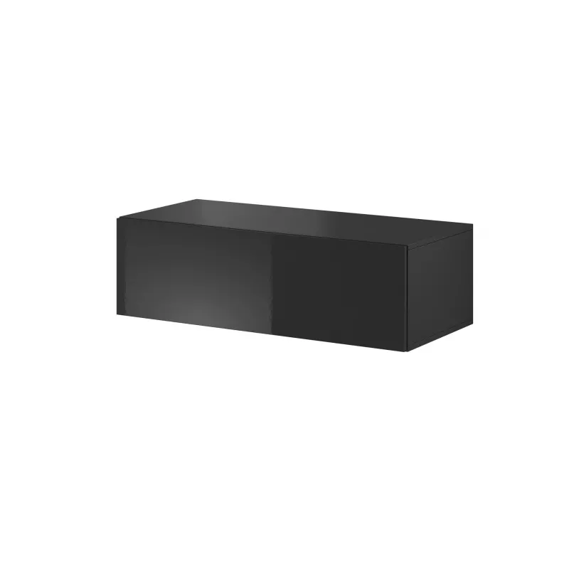 Conjunto de armários de sala Cama VIGO SLANT 3 preto/preto brilhante