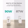 Carregador de parede ultrarrápido AUKEY PA-B6S branco Omni a Mix GaN