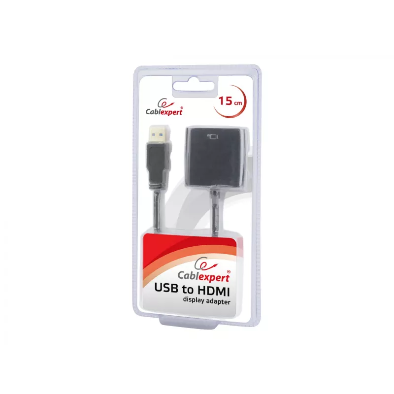 Adaptador gráfico USB GEMBIRD A-USB3-HDMI-02, saída HDMI, até 1920x1080, preto, 36 g