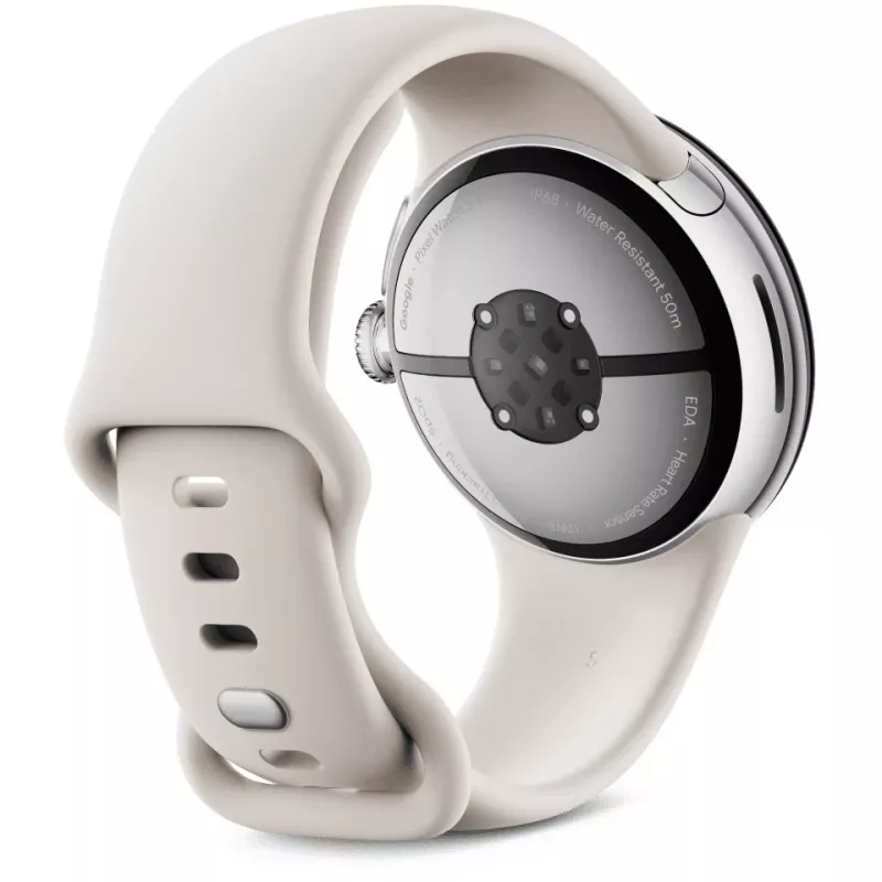 Google Pixel Watch 3 LTE pulseira desportiva 41 mm, prateado/porcelana