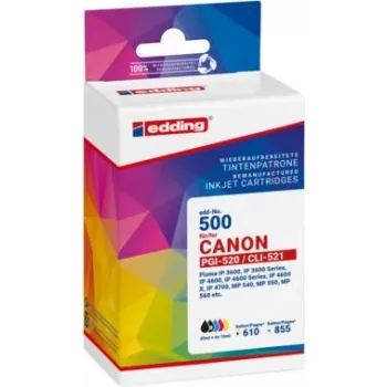 EDDING EDD-500 tinte preto ciano magenta amarelo compatível com Canon PGI-520 BK