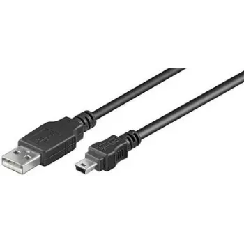 Cabo USB 2.0 Hi-Speed Goobay 1 m, preto, 1 m - ficha USB 2.0 (tipo A) > ficha USB 2.0 Mini (tipo B, 5 pinos) (45740)