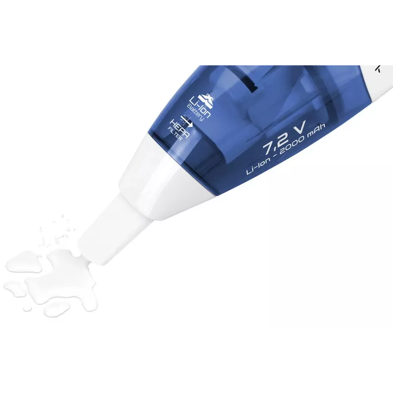ETA Verto ETA144290000 aspirador de mão sem fios, 7,2 V, a seco e a húmido, HEPA, 0,5 l, autonomia de 15 min, branco/azul
