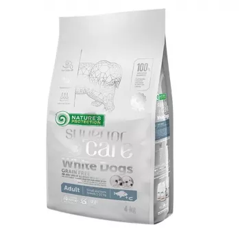 NATURE'S PROTECTION White Dogs GF White Fish Adult Small ração seca para cães 4 kg