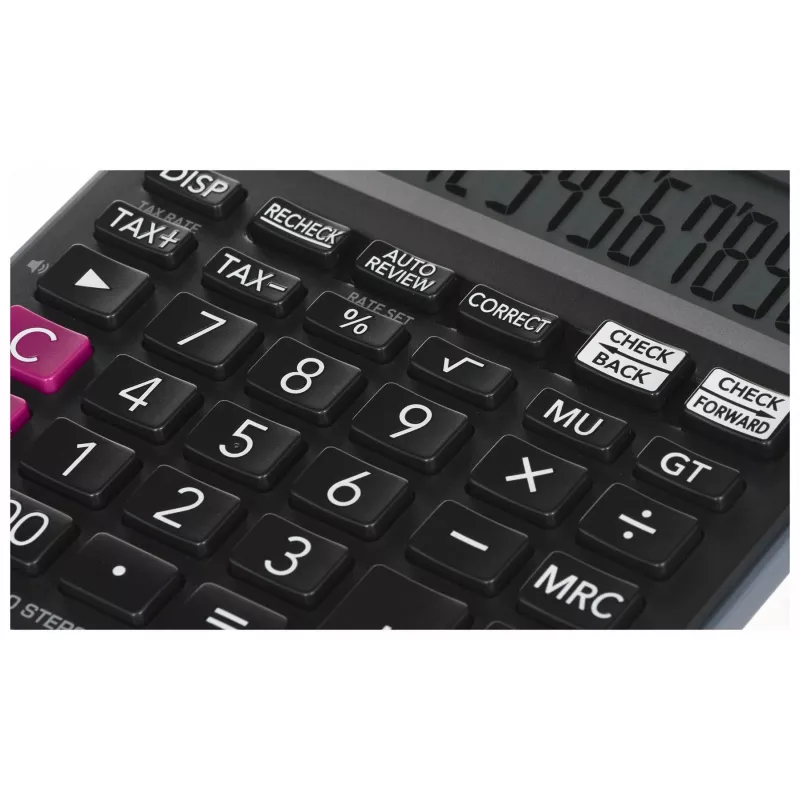 Casio MJ-120D Plus calculadora de secretária, 12 dígitos, a pilhas/solar, preta