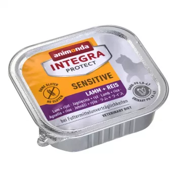 Comida húmida para gatos animonda Integra Protect Sensitive Mature borrego & arroz 100 g, sem cereais, sem glúten, sem açúcar
