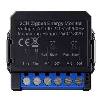Contador de energia bidirecional inteligente Avatto ZWPM16-2 ZigBee — monitorização de energia para consumo e produção
