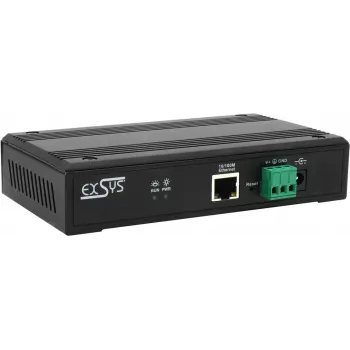 Servidor de dispositivos série Exsys EX-61004 — 4 portas RS232/422/485, inclui fonte de alimentação