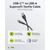 Cabo Goobay USB-C Fabric Supersoft com fichas metálicas, 2 m, preto (2m, USB 2.0, 60W), cabo USB