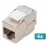 Módulo Keystone compacto Digitus CAT 6A, blindado, montagem sem ferramentas, conector, 4 unid.