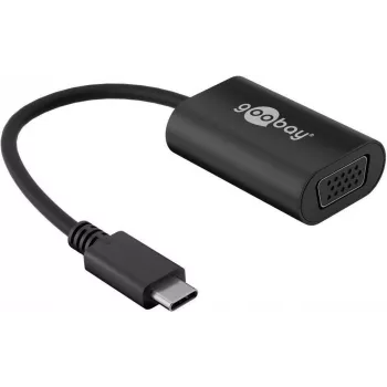 Wentronic goobay - Adaptador Display - USB-C (M) para HD-15 (VGA) (F) - 20 cm - Suporte 1080p - preto (38531)