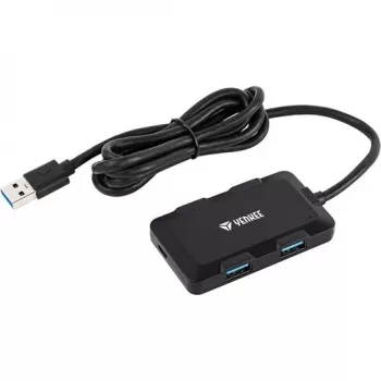 Yenkee YHB 4341BK Hub USB 3.0 de 4 portas com entrada de alimentação Micro-USB