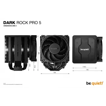 be quiet Dark Rock Pro 5 Refrigeração de ar para processador 120/135 mm Preto 1 unid.