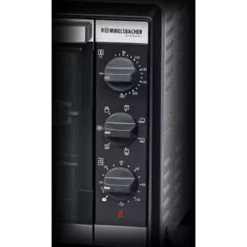 Mini-forno Rommelsbacher BG 1805/E aço inoxidável – 42 L, 80–230 °C, 7 modos, rotisserie