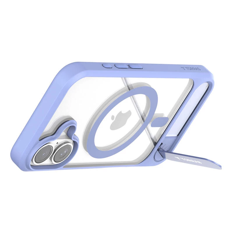 Estojo de proteção Torras Pstand Series para iPhone 16 — azul, encaixe fino com suporte integrado