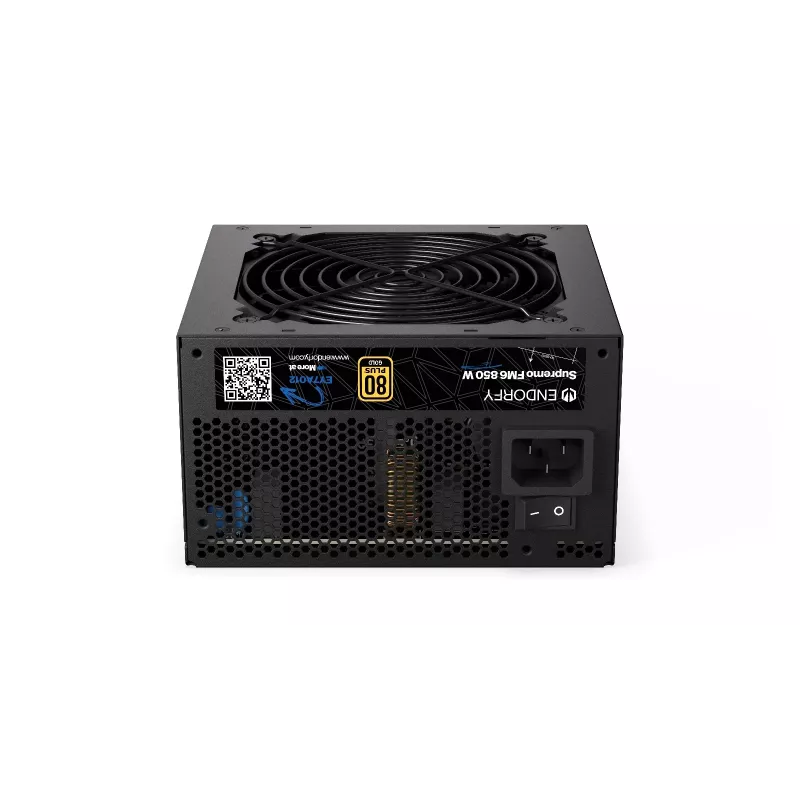 Fonte de alimentação ENDORFY Supremo FM6 850 W, 24-Pin-ATX, totalmente modular, 80 PLUS Gold, ventoinha de 120 mm, preto