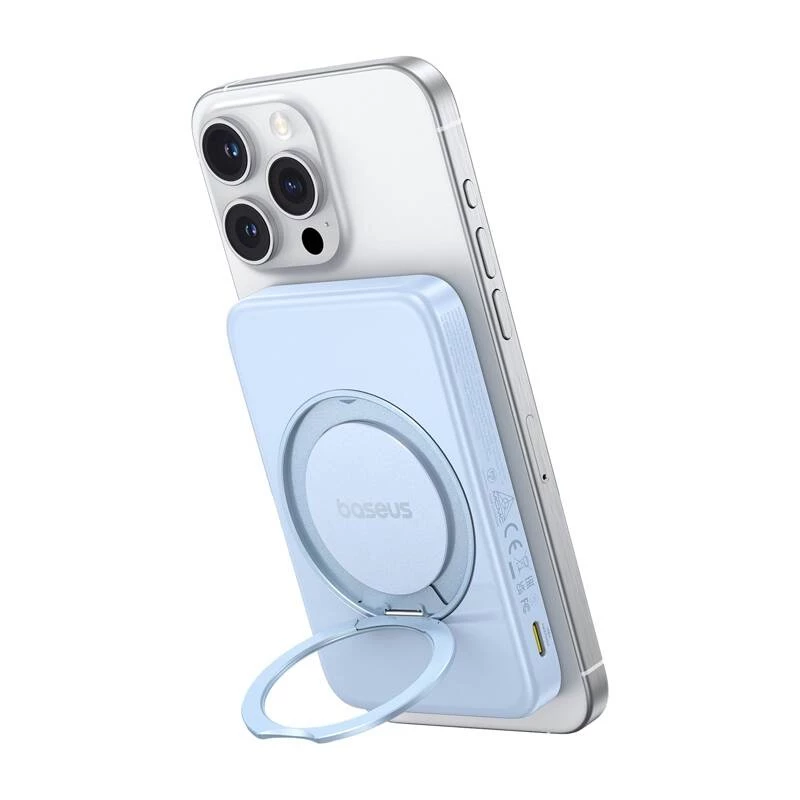 Power bank Baseus PicoGo Qi2 5000 mAh 20 W azul carregador portátil sem fios e com fios