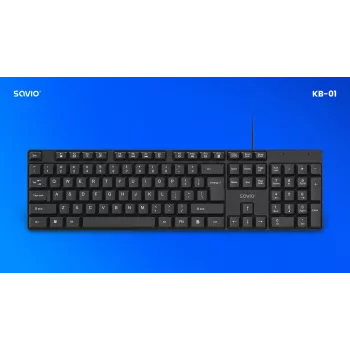 Savio KB-01 teclado Home/Office USB QWERTY US inglês preto