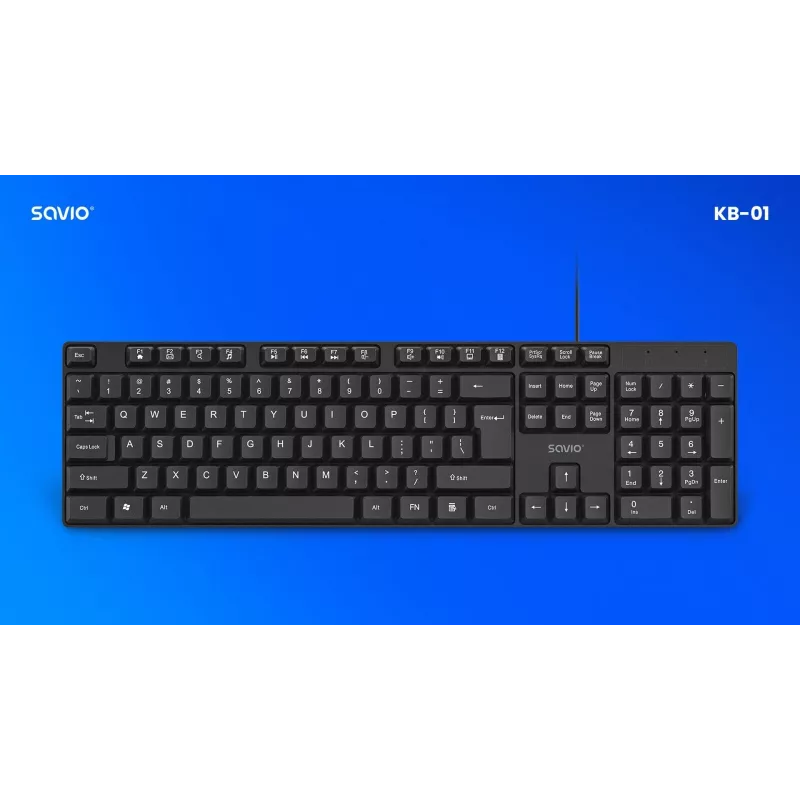Savio KB-01 teclado Home/Office USB QWERTY US inglês preto